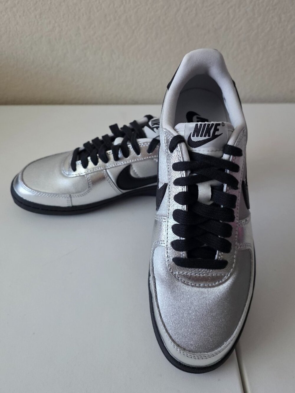 Nike Field General Metallic 82 Silver Black Women Size 8.5 HQ7397-001 NO BOX
